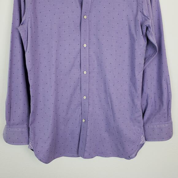 Ted Baker Endurance Dress Shirt Purple Polka Dot Spring Summer Classic Purple - Picture 3 of 11